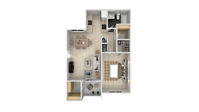 1 Bedroom 1 Bath B 622 622 floor plan